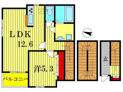 コリーヌ タカ(1LDK/3階)の間取り写真