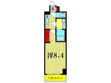 GENOVIA錦糸町IISKYGARDEN(1K/4階)の間取り写真