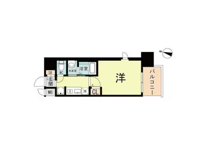 エステムコート神戸ステーションウィズ(1K/4階)の間取り写真