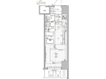 メイクスデザイン川崎(ワンルーム/4階)の間取り写真