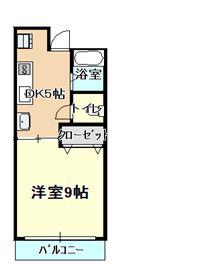ハイグランディ松永(1DK/2階)の間取り写真
