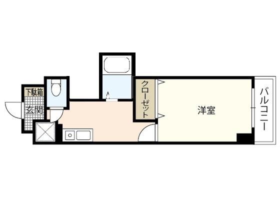 横田第2ビル(1K/4階)の間取り写真