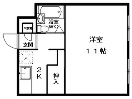 グランメール北2条(1K/3階)の間取り写真
