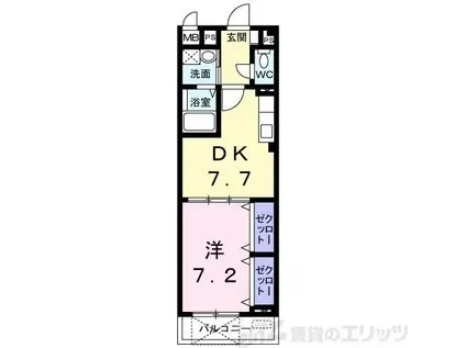 グラン・レスペリー(1DK/1階)の間取り写真