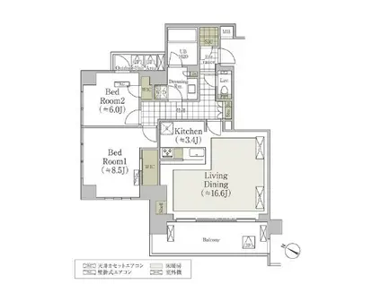 エスクラッセ松濤(2LDK/3階)の間取り写真