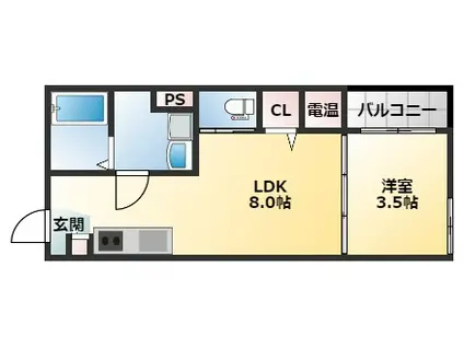 FASECIAグロリア(1LDK/3階)の間取り写真