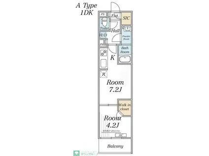 リブリ・さいたま市南区辻5(1DK/2階)の間取り写真