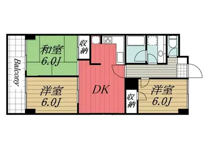 ホワイトハウス/宮ノ台(3DK/2階)の間取り写真