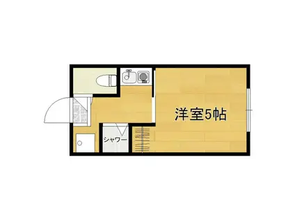 東楽ハイツ(1K/3階)の間取り写真