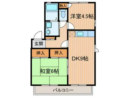 アミティー上野(2DK/1階)の間取り写真