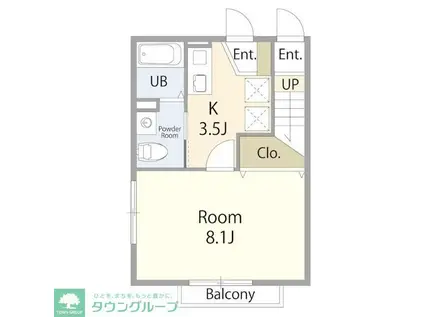 レーガベーネ松戸(1K/1階)の間取り写真