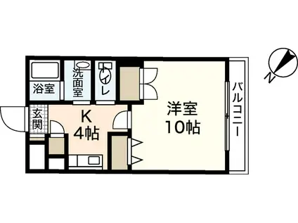 プリオール深田(1K/1階)の間取り写真