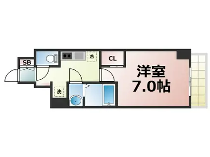 リヴェント森ノ宮(1K/8階)の間取り写真
