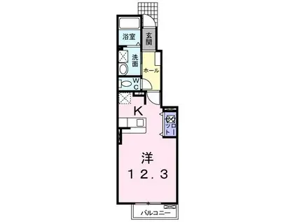 クワイエットアベニュー(ワンルーム/1階)の間取り写真