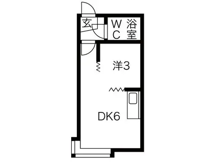 カーサチェリベII(1DK/2階)の間取り写真