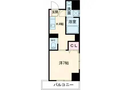 アミティ佐世保田原町(1K/5階)の間取り写真