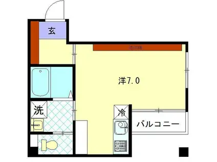丸野ビル(ワンルーム/3階)の間取り写真