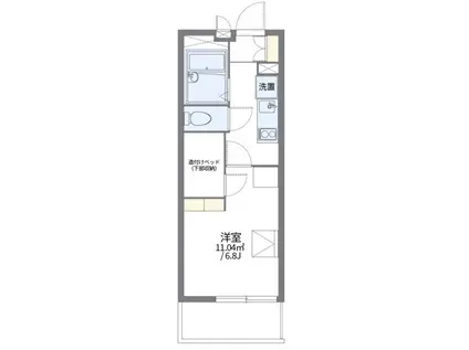 レオパレス大和田(1K/1階)の間取り写真