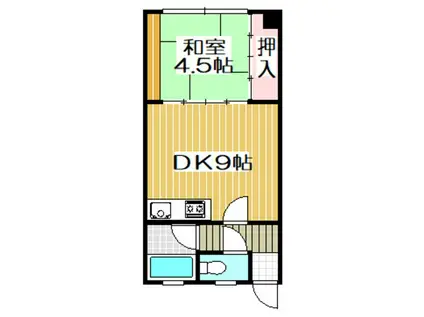 コーポ大友I(1DK/3階)の間取り写真