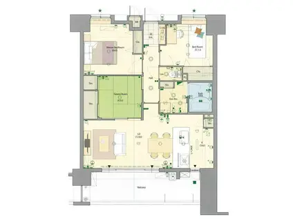 アメックス博多筑紫通(3LDK/9階)の間取り写真