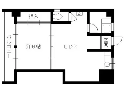 新谷ビル(1LDK/6階)の間取り写真