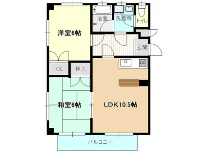 エクセル美鈴(2LDK/1階)の間取り写真