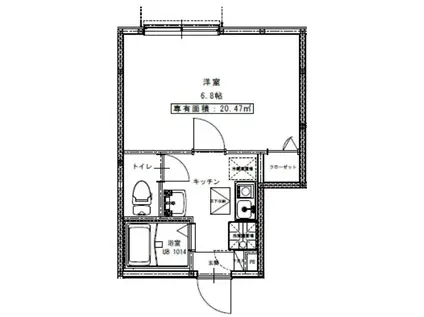 BRILLIANT(1K/1階)の間取り写真