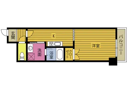 ル・グランK・P(1K/3階)の間取り写真