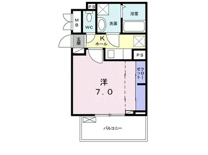 サンガーデン武庫川(1K/3階)の間取り写真