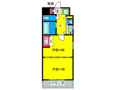 プレステージ天神II(2K/3階)の間取り写真