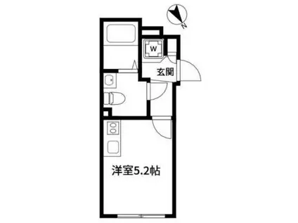 アルティローザ笹塚(ワンルーム/2階)の間取り写真