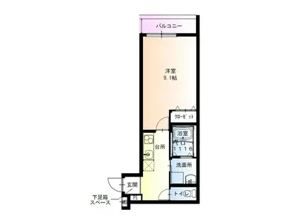 フジパレス西湊II番館(1K/3階)の間取り写真