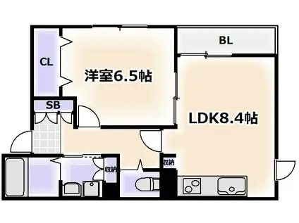 ジュネス阪南(1LDK/1階)の間取り写真