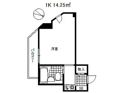 ジーエスハイム高速神戸(1K/6階)の間取り写真