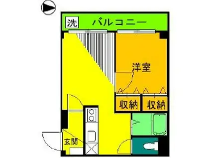 豊徳ビル(1DK/4階)の間取り写真