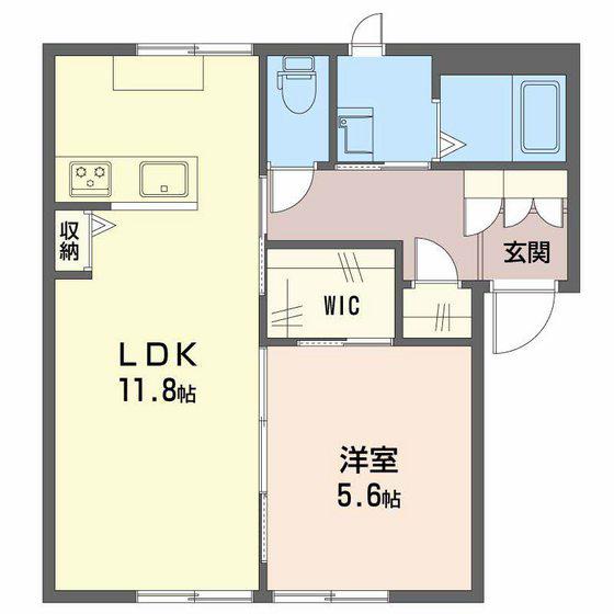 カーサツインクル I棟(1LDK/1階)の間取り写真