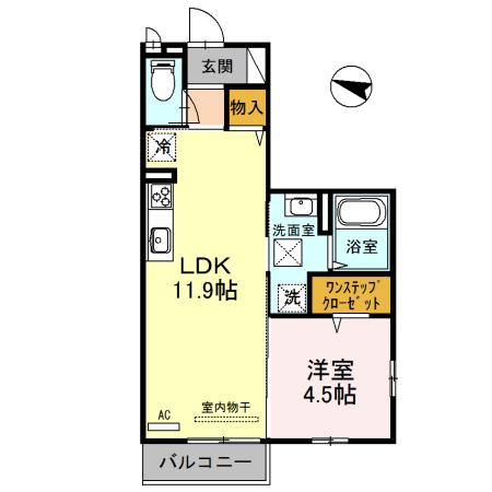 YU参番館(1LDK/1階)の間取り写真