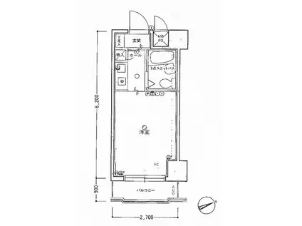 ライオンズマンション相模原第8(ワンルーム/4階)の間取り写真
