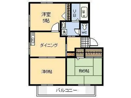 メゾンドールM B棟(3DK/2階)の間取り写真