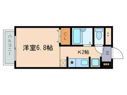 MNK2マンション(1K/3階)の間取り写真