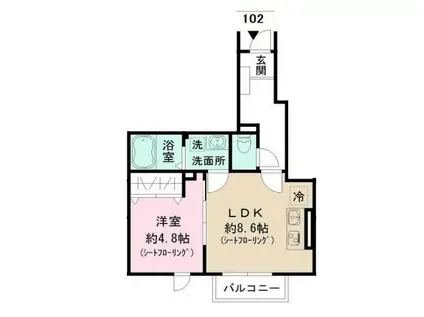 FELICE(1LDK/1階)の間取り写真