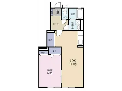 向日葵II(1LDK/1階)の間取り写真