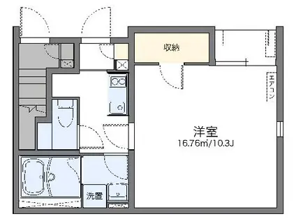 レオネクストウエストゴールドIII(1K/1階)の間取り写真