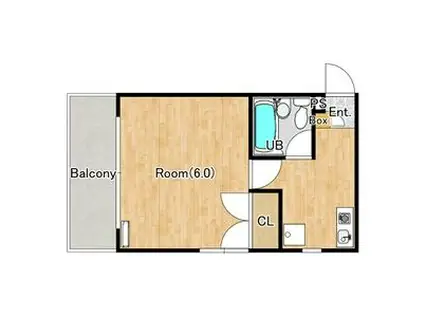 DMハイツ(1K/2階)の間取り写真