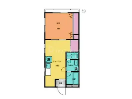 関原ロイヤルハイツIII(1LDK/3階)の間取り写真