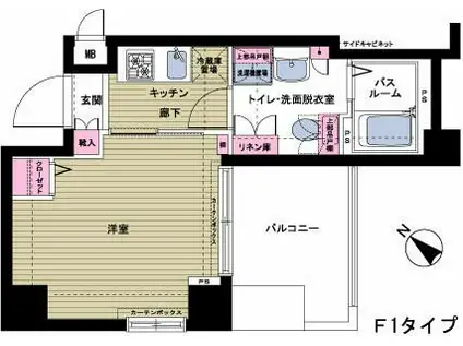 トーシンフェニックス日本橋浜町壱番館(1K/8階)の間取り写真