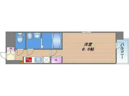 スプランディッド京橋イースト(1K/4階)の間取り写真