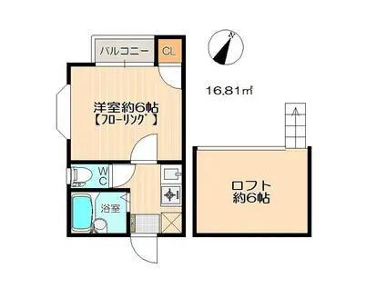 サンライズ井尻南(1K/2階)の間取り写真