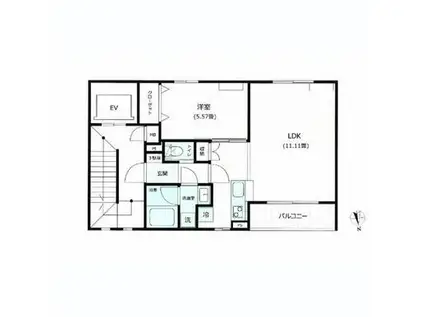 MUSICA FLORA(1LDK/3階)の間取り写真