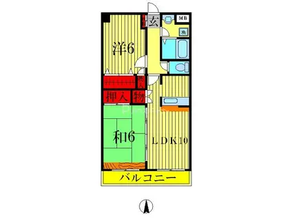 ファミール南流山(2LDK/1階)の間取り写真